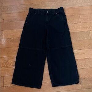 Gap Mid Rise Black Wide-Leg Denim Jeans